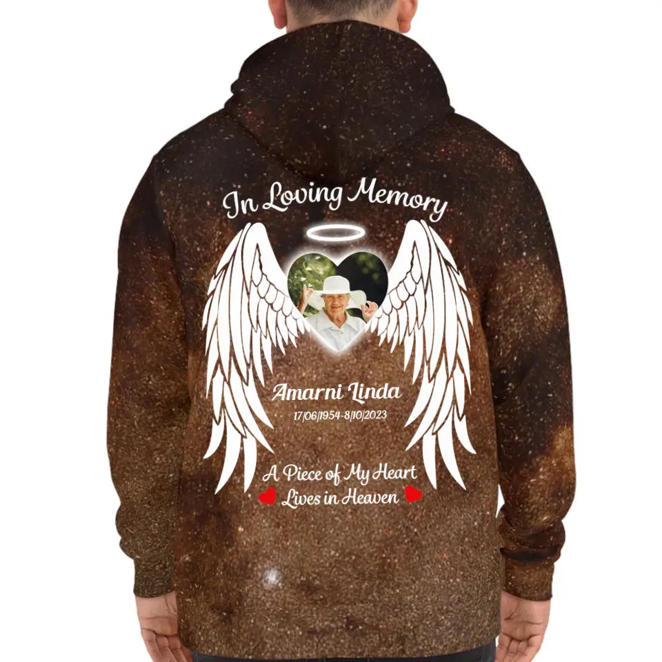 In Loving Memory Angel Wings Memorial Loss Of Mom Dad Gift Galaxy Hoodie