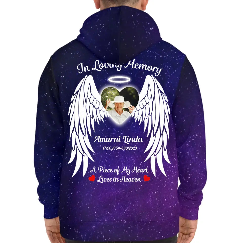 In Loving Memory Angel Wings Memorial Loss Of Mom Dad Gift Galaxy Hoodie