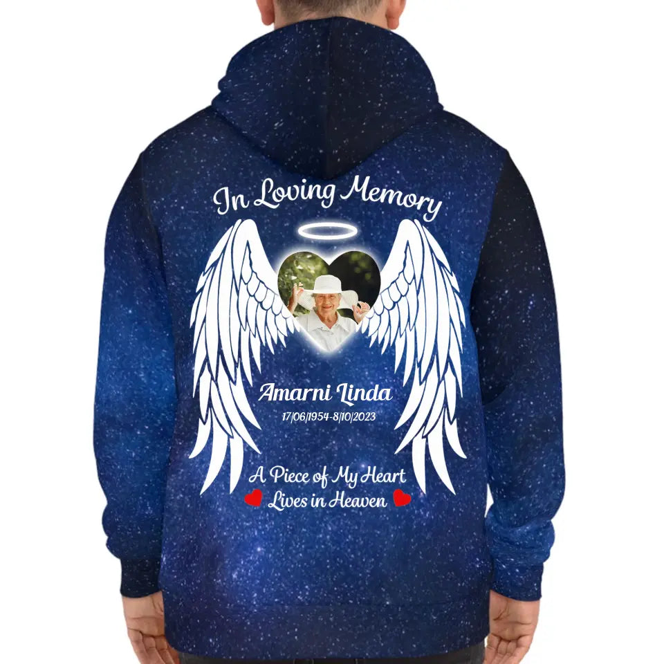 In Loving Memory Angel Wings Memorial Loss Of Mom Dad Gift Galaxy Hoodie