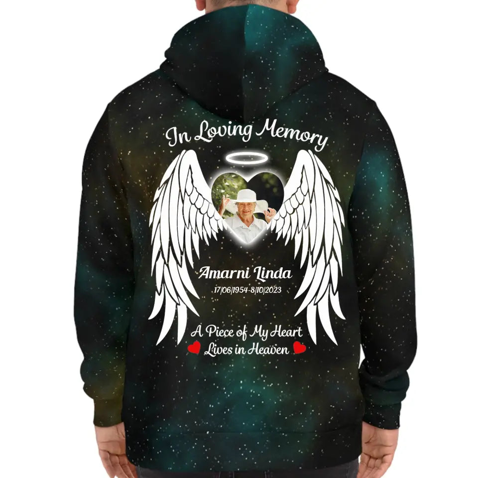 In Loving Memory Angel Wings Memorial Loss Of Mom Dad Gift Galaxy Hoodie