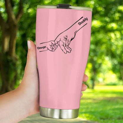 Custom Hand Kid Names Father's Day Gift for Dad from Child 30oz Tumbler