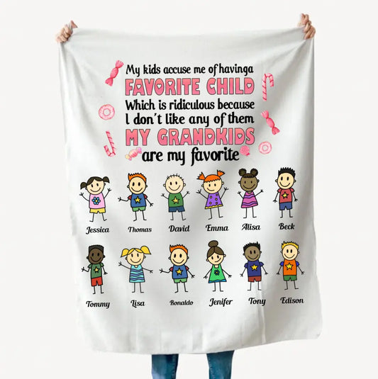 Gift for Grandma My Kids Accuse Me Of Having A Favorite Child Fleece Blanket