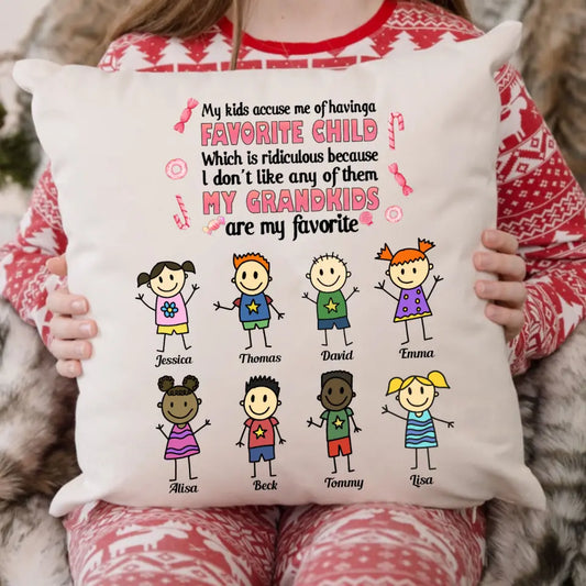 Funny Grandma Gift My Kids Accuse Me Of Having A Favorite Child Throw Pillow