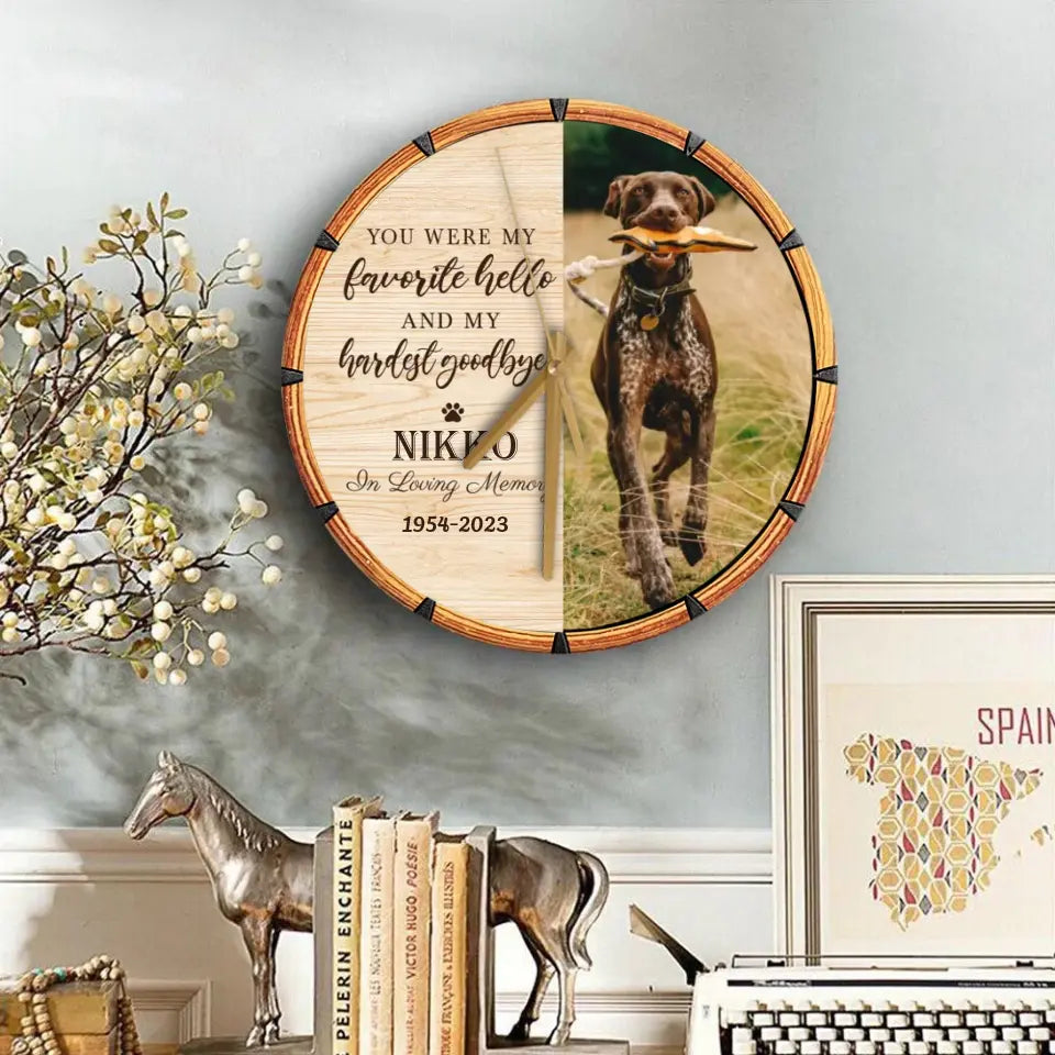 Pet Memorial Gift Loss of Dog Gift In Loving Memory Wooden Clock