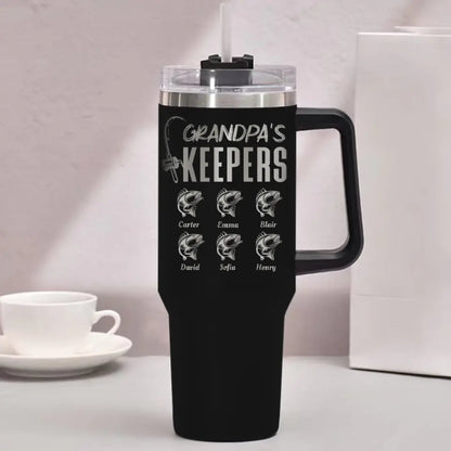 Grandpa's Keepers Fishing Personalized Engraved 40oz Tumbler