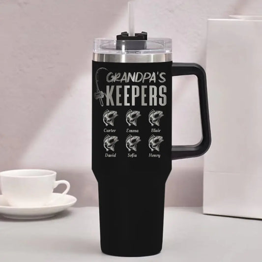 Grandpa's Keepers Fishing Personalized Engraved 40oz Tumbler