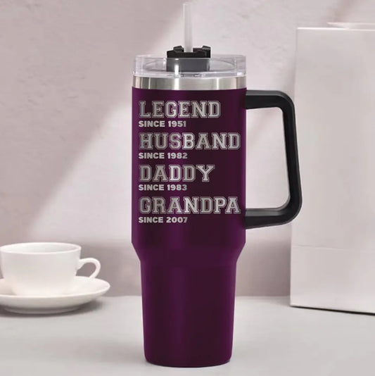 Legend Husband Daddy Grandpa with Since Year Engraved 40oz Tumbler