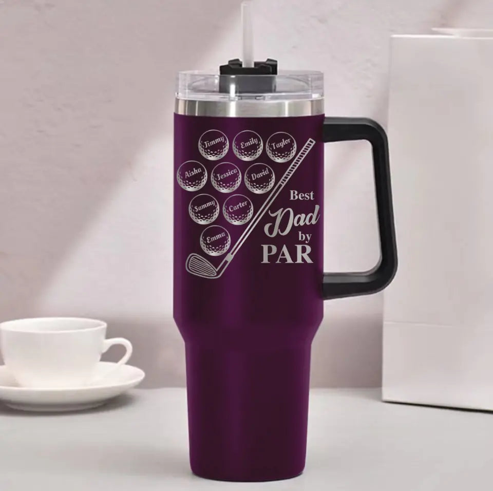 Best Dad by Par Golf Personalized Engraved 40oz Tumbler