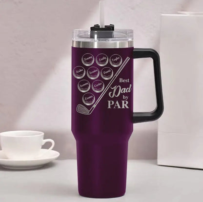 Best Dad by Par Golf Personalized Engraved 40oz Tumbler