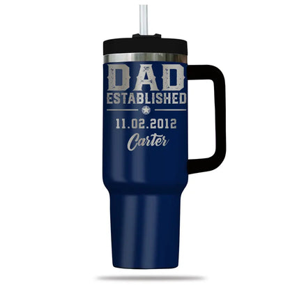 Gift for Dad Grandpa Dad Established with Child Names Engraved 40oz Tumbler