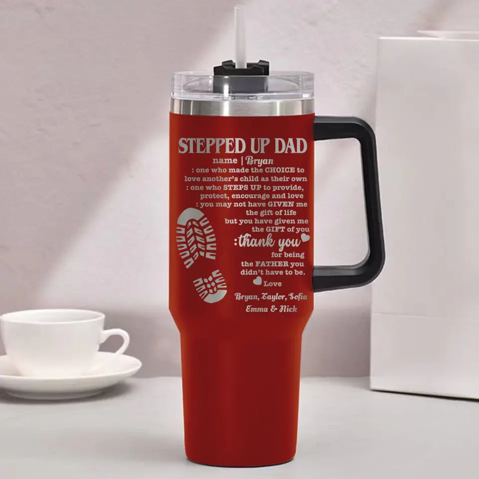 Gift for Bonus Stepped Dad Personalized Father Gift Engraved 40oz Tumbler