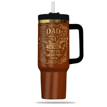 Fathers Day Gift for Dad Worlds No. 1 Dad The Man The Myth The Legend Engraved 40oz Tumbler