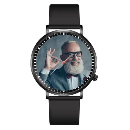 Black Leather Strap Watch 1