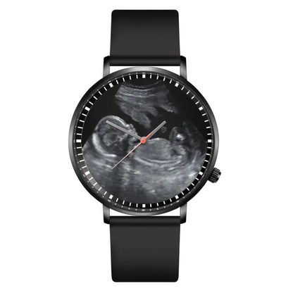 Black Leather Strap Watch 1