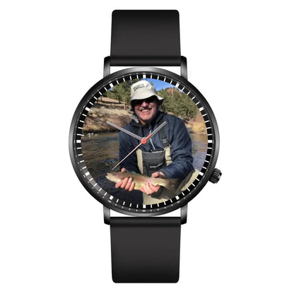 Black Leather Strap Watch 1