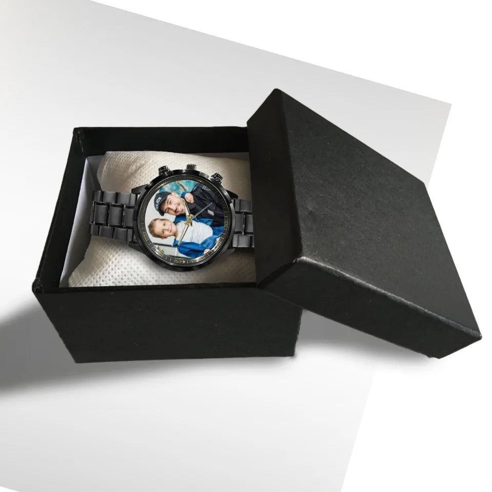 Create a Gift for Police Dad with Photo on Personalized Watch