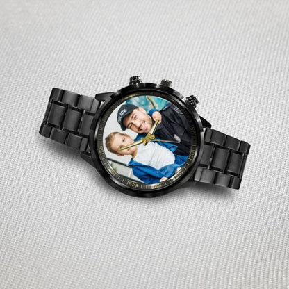 Create a Gift for Police Dad with Photo on Personalized Watch