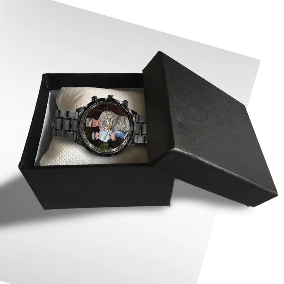 Create a Gift for Army Dad with Photo on Personalized Watch