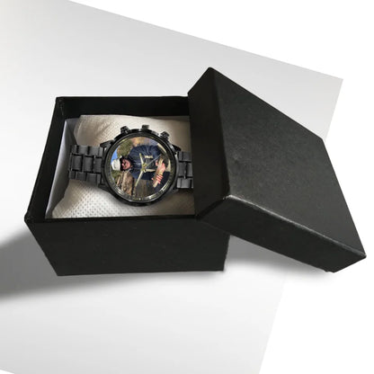 Create a Gift for Fishing Dad with Photo on Personalized Watch