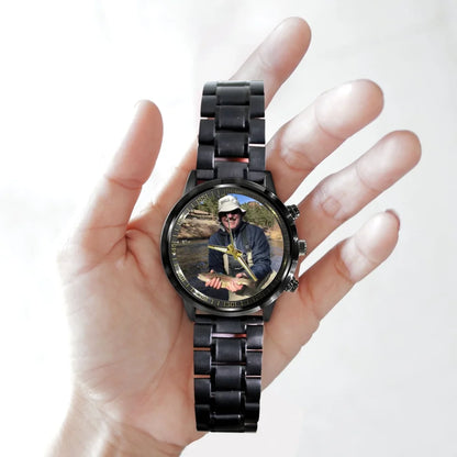 Create a Gift for Fishing Dad with Photo on Personalized Watch