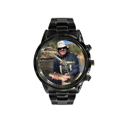 Create a Gift for Fishing Dad with Photo on Personalized Watch