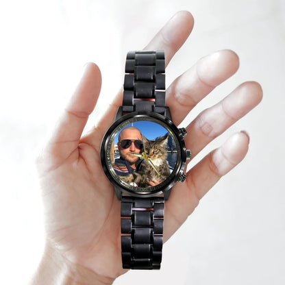 Create a Gift for Cat Dad with Photo on Personalized Watch