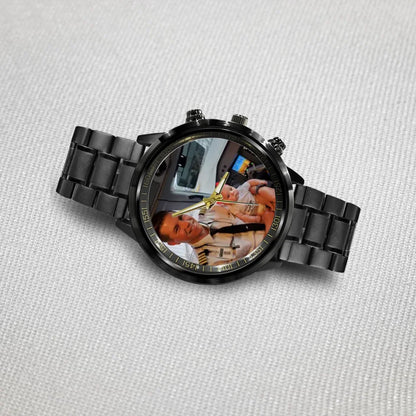 Create a Gift for Pilot Dad Husband with Photo on Personalized Watch