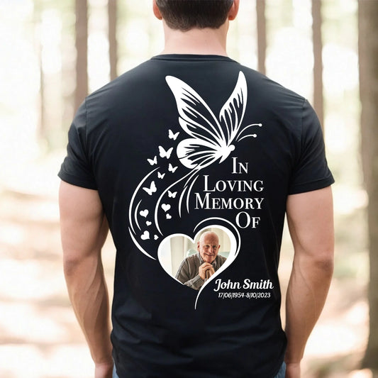 Personalized In Loving Memory Heart Forever T-Shirt - Loss Of Family Memorial Gift