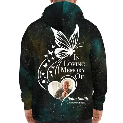 Personalized In Loving Memory Heart Forever Galaxy Hoodie - Loss Of Family Memorial Gift