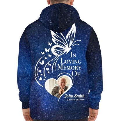 Personalized In Loving Memory Heart Forever Galaxy Hoodie - Loss Of Family Memorial Gift