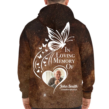 Personalized In Loving Memory Heart Forever Galaxy Hoodie - Loss Of Family Memorial Gift