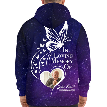 Personalized In Loving Memory Heart Forever Galaxy Hoodie - Loss Of Family Memorial Gift