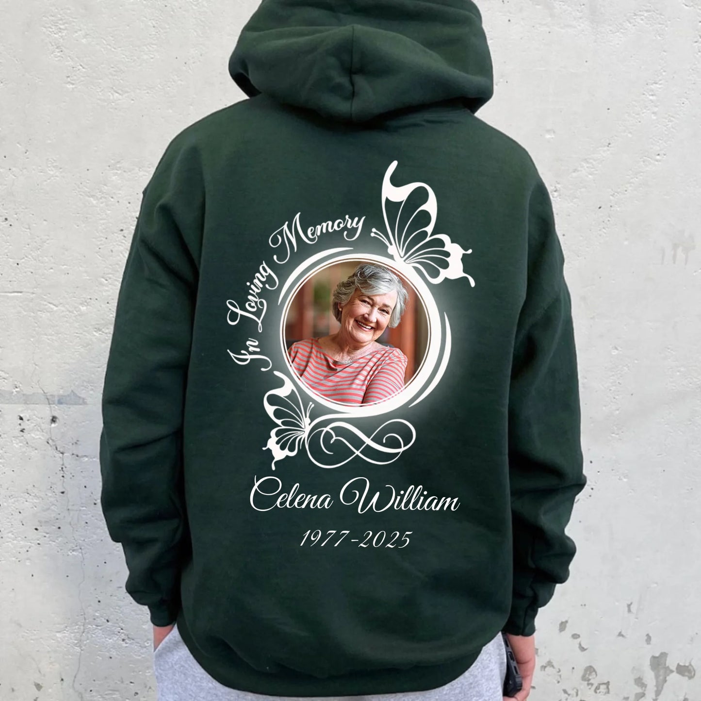 Personalized In Loving Memory Butterflies Hoodie – Rest In Peace Sympathy Gift For Death Anniversary Hoodie