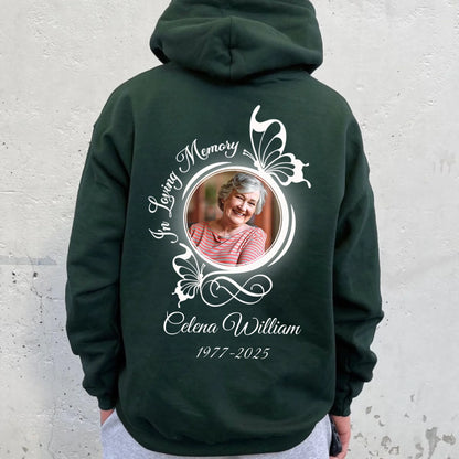 Personalized In Loving Memory Butterflies Hoodie – Rest In Peace Sympathy Gift For Death Anniversary Hoodie