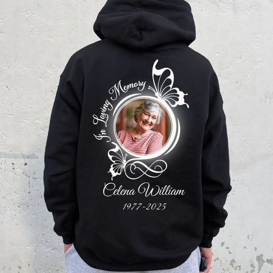 Personalized In Loving Memory Butterflies Hoodie – Rest In Peace Sympathy Gift For Death Anniversary Hoodie