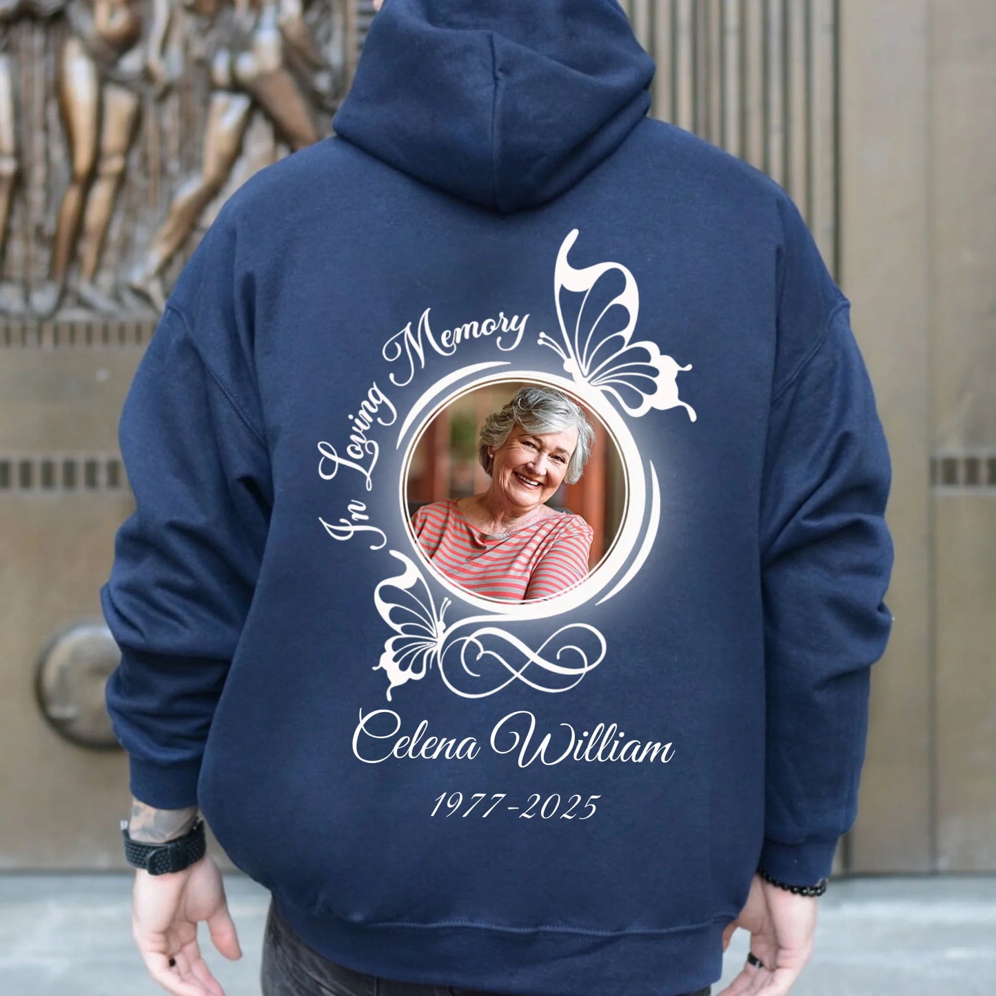 Personalized In Loving Memory Butterflies Hoodie – Rest In Peace Sympathy Gift For Death Anniversary Hoodie