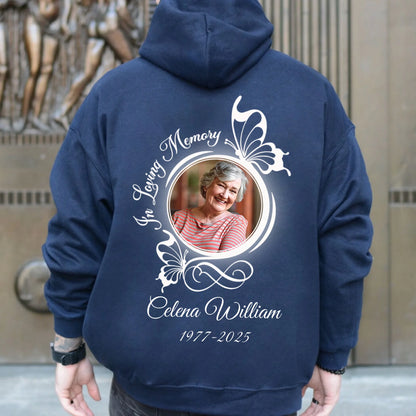 Personalized In Loving Memory Butterflies Hoodie – Rest In Peace Sympathy Gift For Death Anniversary Hoodie
