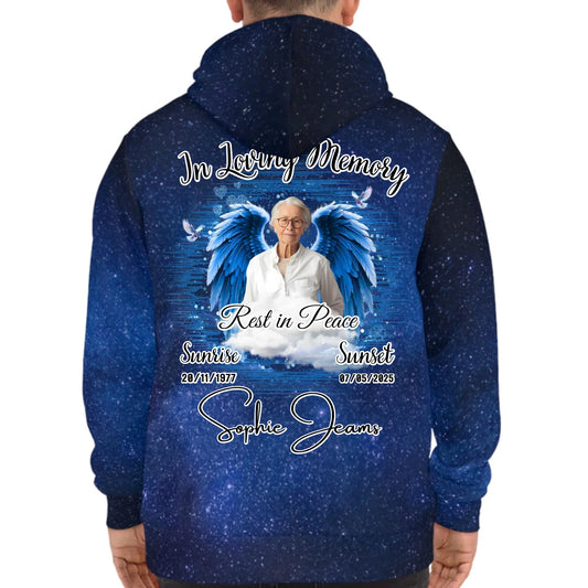Personalized In Loving Memory Galaxy Hoodie – Rest in Peace Tribute Hoodie for Loss of Loved One