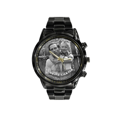 Personalized Vintage Photo & Since Year Dad Watch – Custom Watch for Dad with Picture
