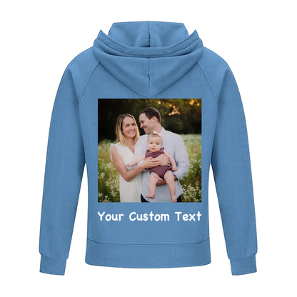 2D Vintage Quarter Zip Hoodie -Blue