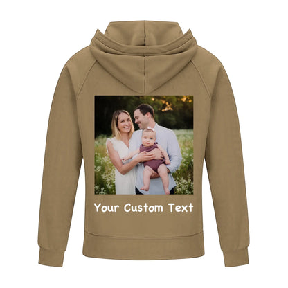 2D Vintage Quarter Zip Hoodie -Brown