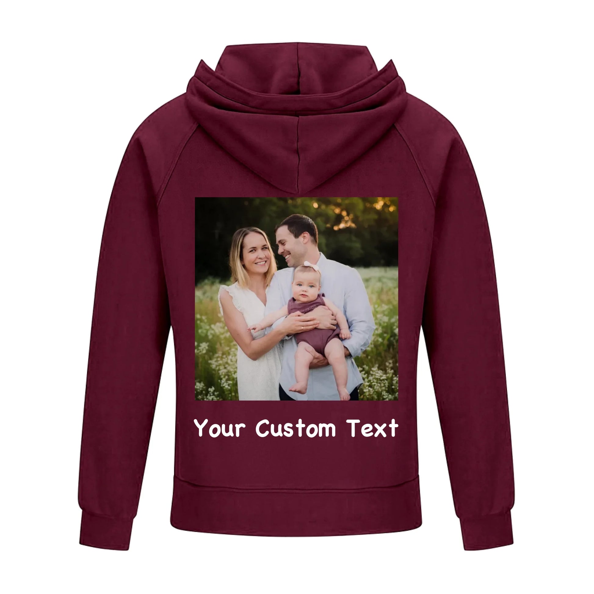 2D Vintage Quarter Zip Hoodie-wine-red