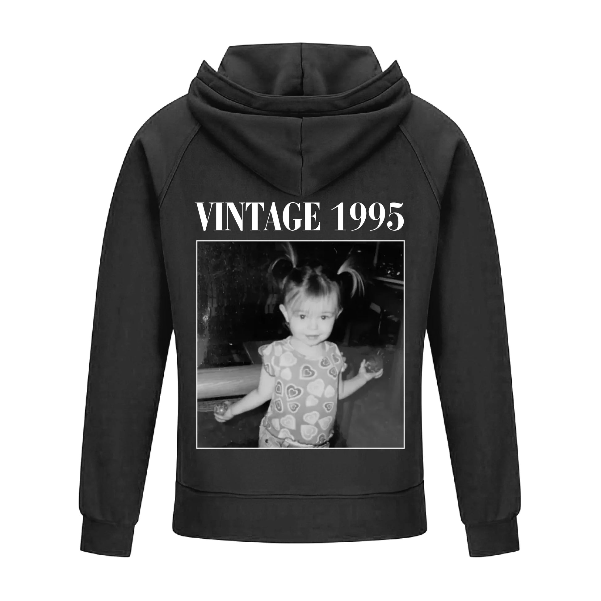 2D Vintage Quarter Zip Hoodie-black