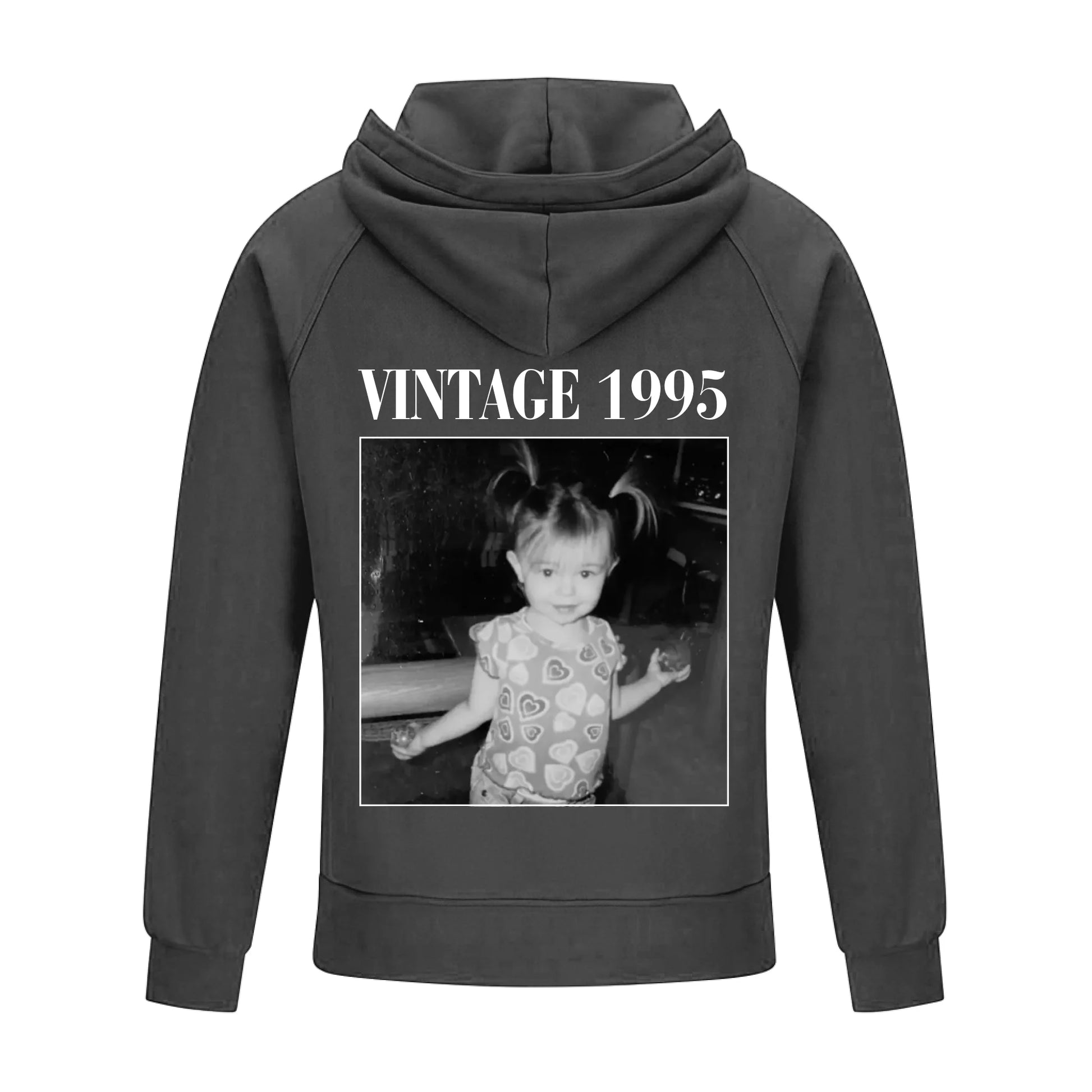 2D Vintage Quarter Zip Hoodie -Grey
