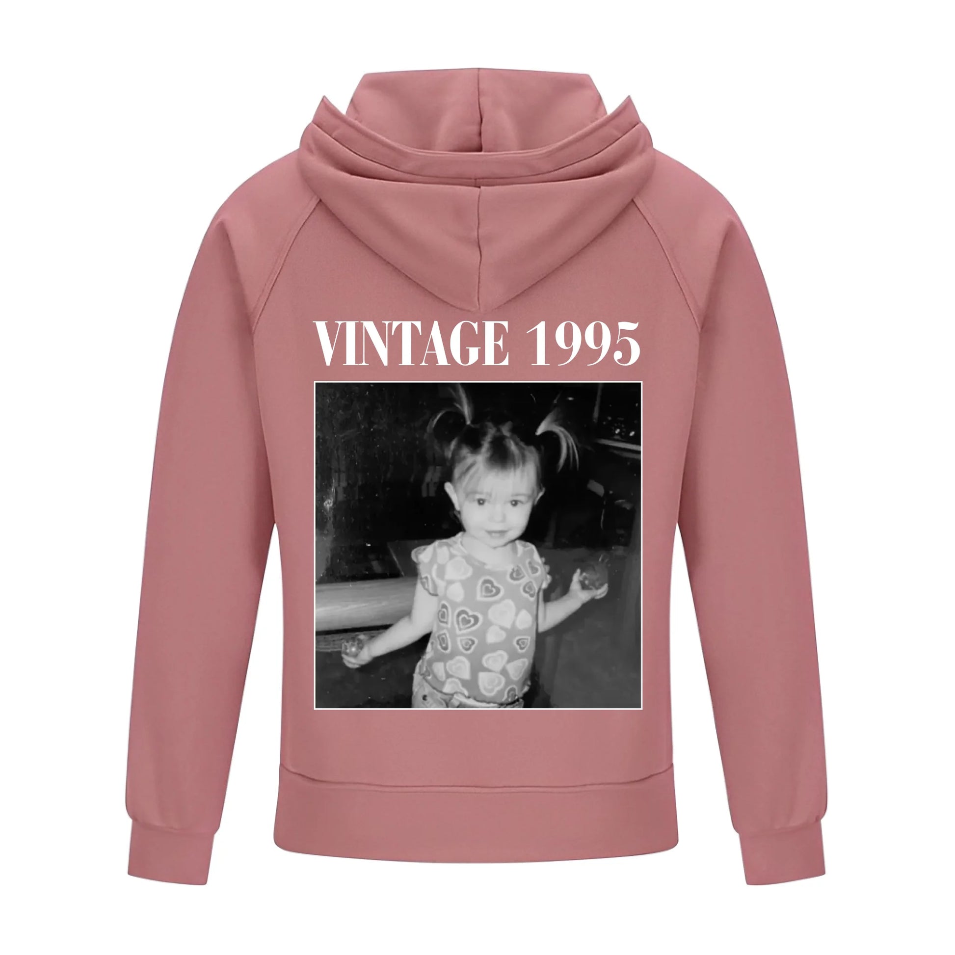 2D Vintage Quarter Zip Hoodie -Pink