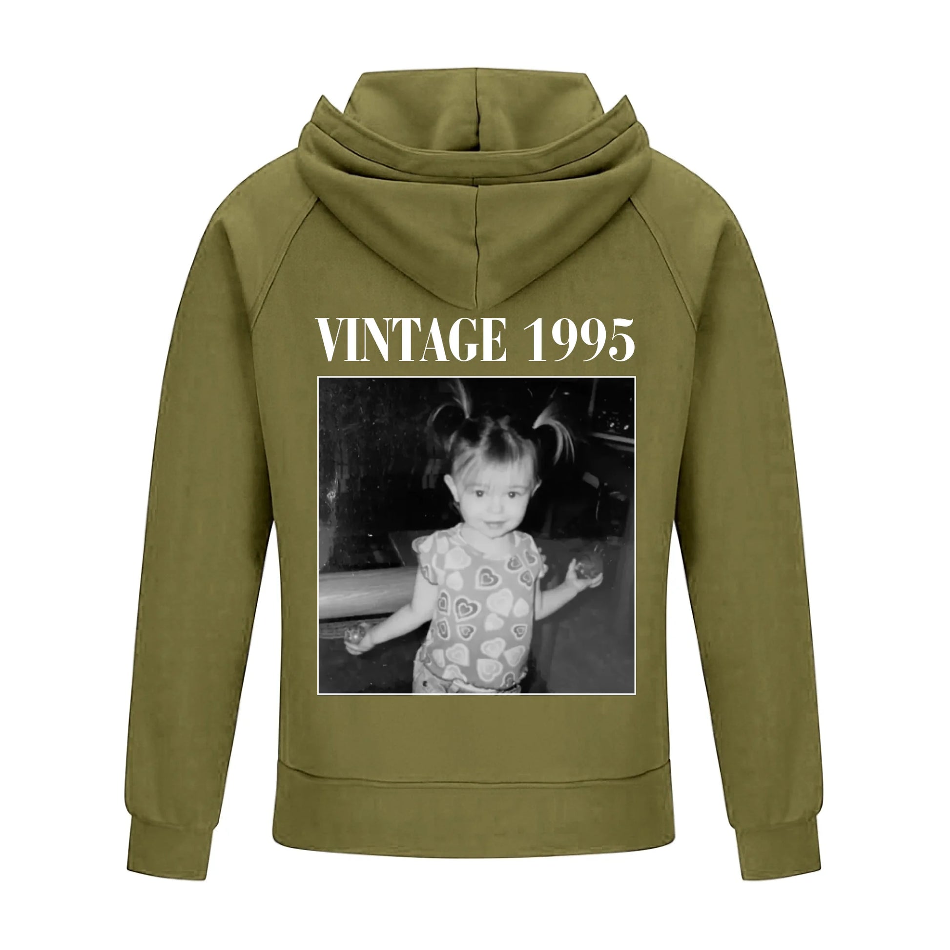 2D Vintage Quarter Zip Hoodie -green