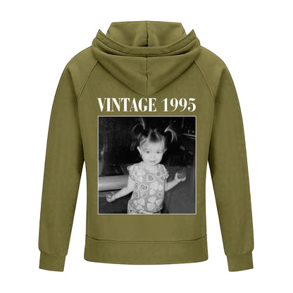 2D Vintage Quarter Zip Hoodie -green