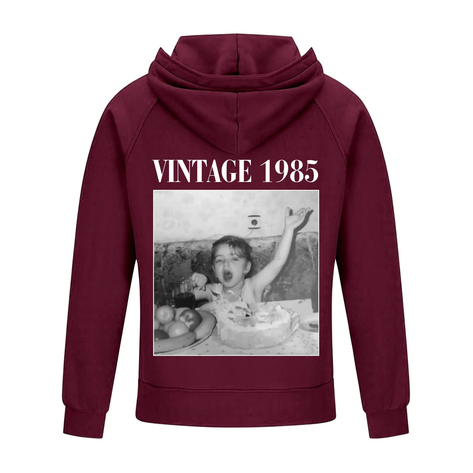 2D Vintage Quarter Zip Hoodie-wine-red