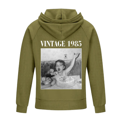 2D Vintage Quarter Zip Hoodie -green