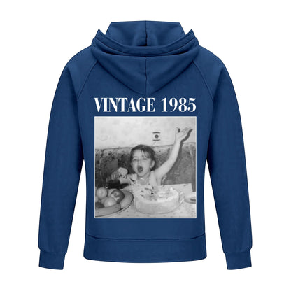 2D Vintage Quarter Zip Hoodie Navy